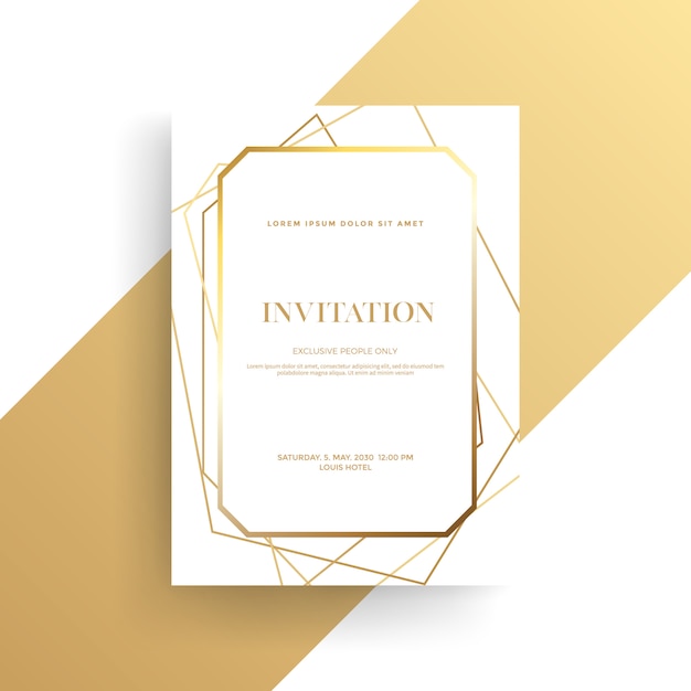 Carte d'invitation de luxe avec texture dorée