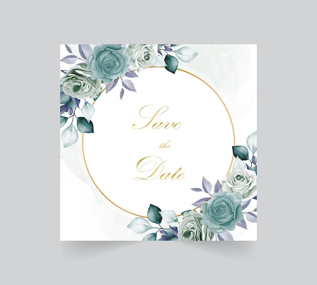 Carte D'invitation De Mariage Aquarelle Belle Fleur épanouie