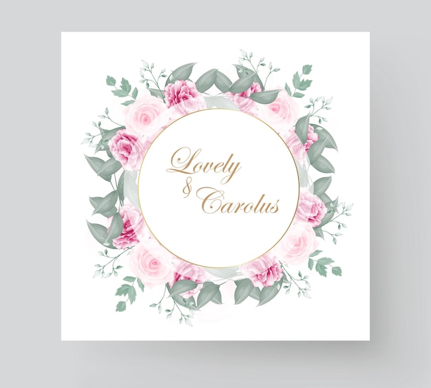 Carte D'invitation De Mariage Aquarelle Belle Fleur épanouie