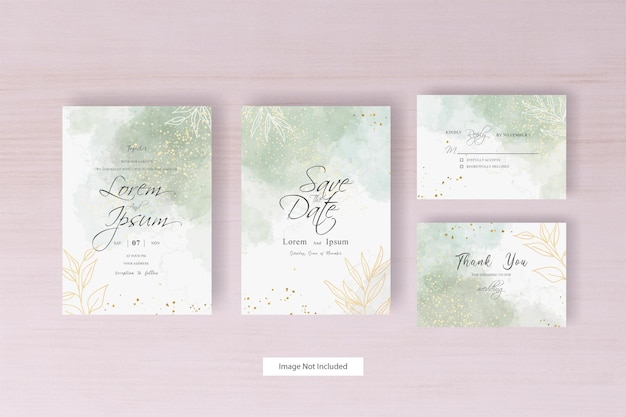 Vecteur carte d'invitation de mariage aquarelle minimaliste avec design aquarelle liquide