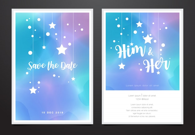 Carte d&#39;invitation de mariage au design aquarelle galaxie