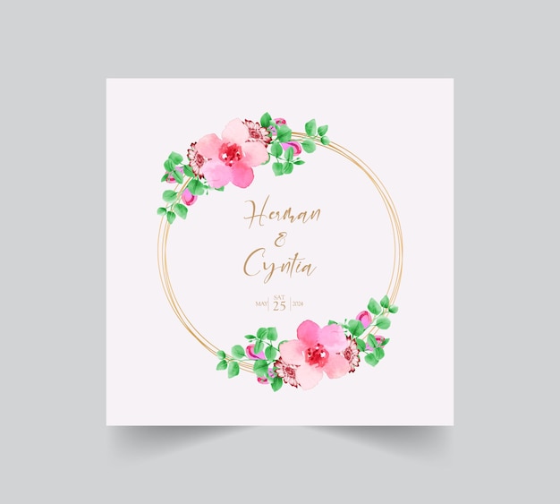 Carte D'invitation De Mariage De Belles Roses Et Fleurs Sauvages