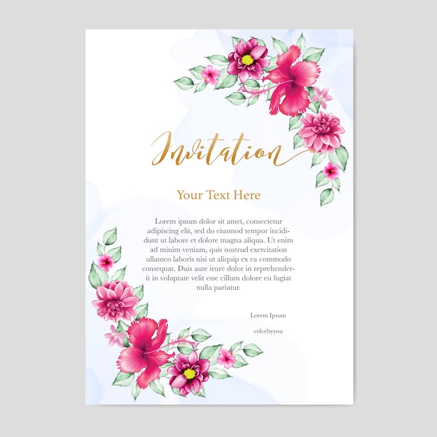 Carte D'invitation De Mariage Design Floral