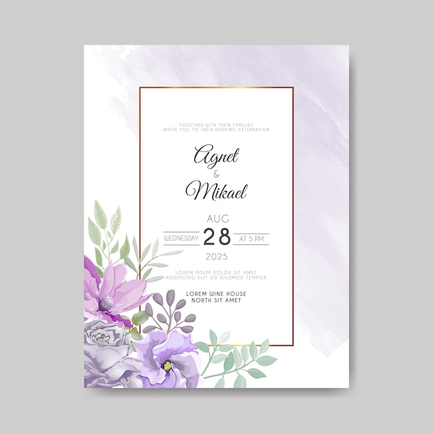 Carte D'invitation De Mariage Floral Magnifique