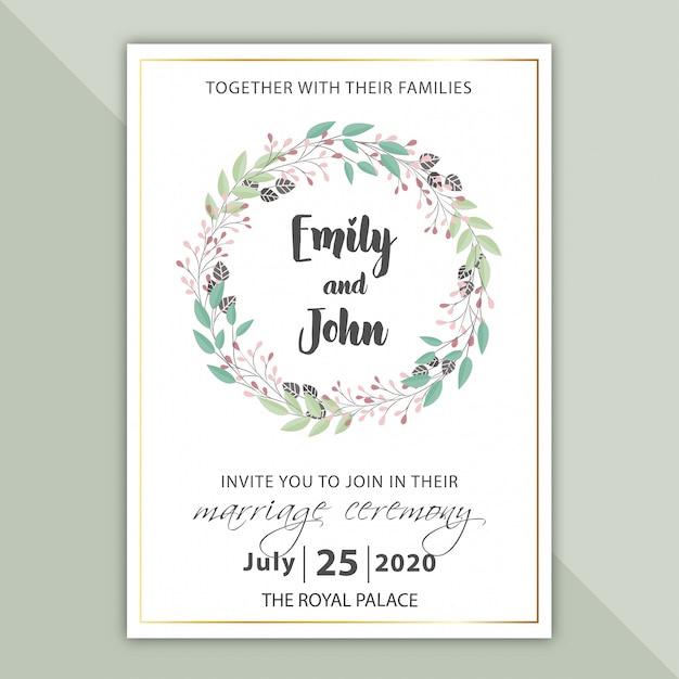 Carte D'invitation De Mariage Floral