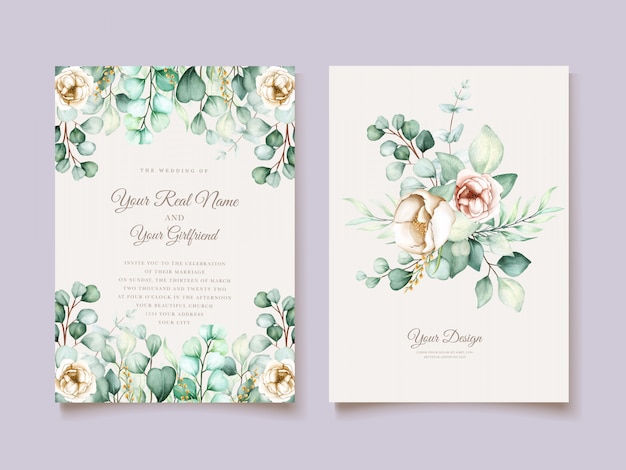 Carte D'invitation De Mariage Floral