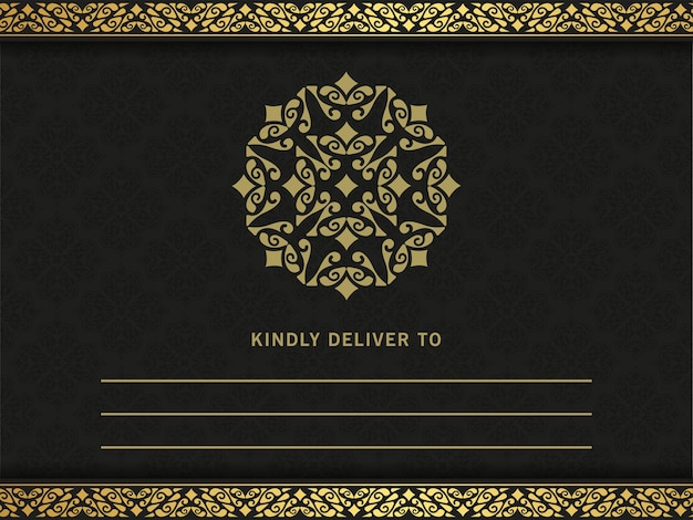 Carte d'invitation de mariage de luxe avec mandala