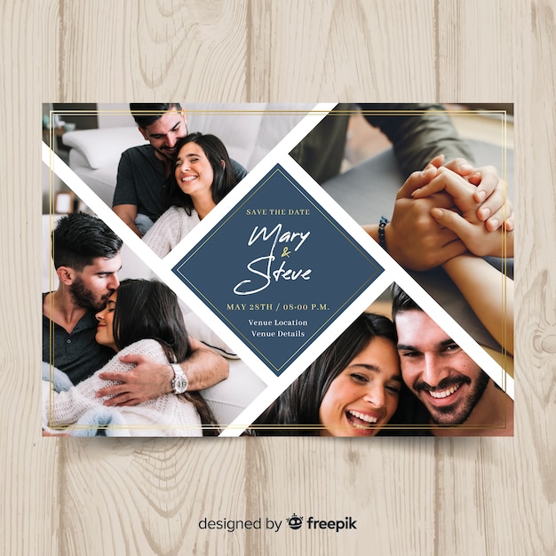 Carte D'invitation De Mariage Avec Photo