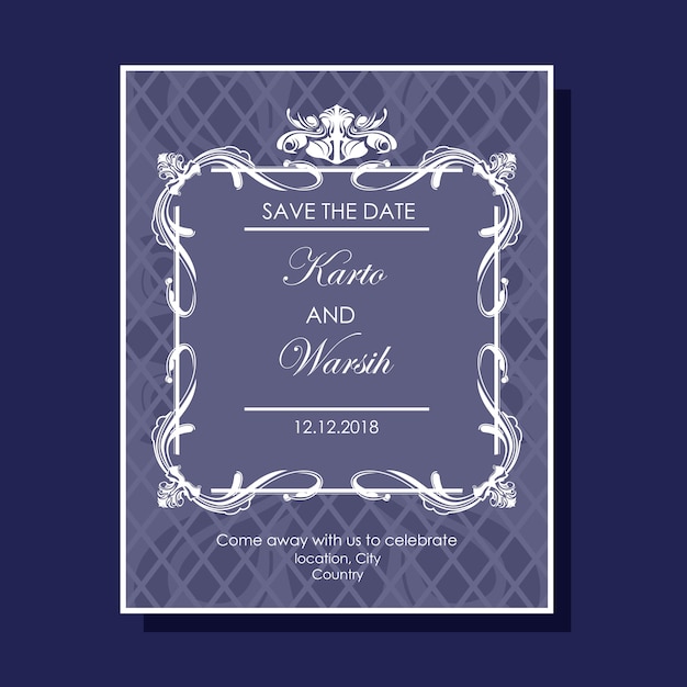 Vecteur carte d'invitation de mariage