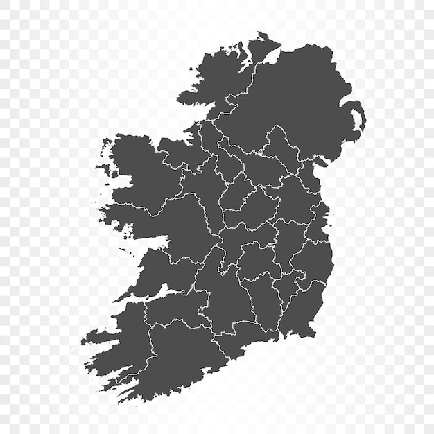 Carte De L'irlande Sur Fond Transparent