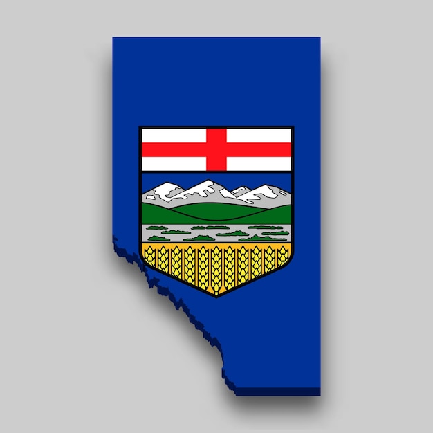 La Carte Isométrique 3d De L'alberta Est Une Région Du Canada