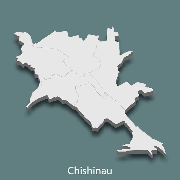 Carte Isométrique 3d De Chisinau Est Une Ville De Moldavie