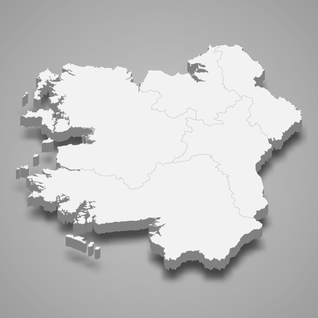 La Carte Isométrique 3d Du Connacht Est Une Province D'irlande