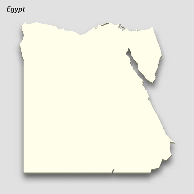 Carte Isométrique 3d De L'egypte Isolée Avec Ombre