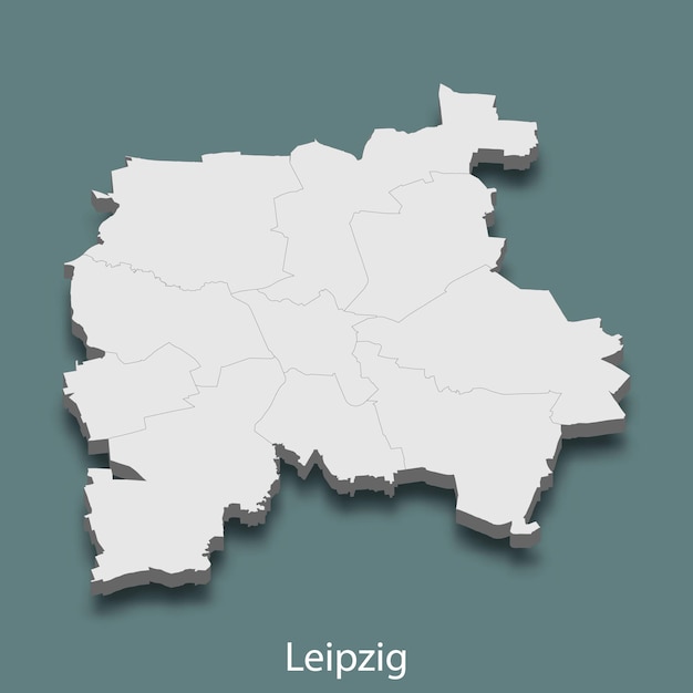 La carte isométrique 3d de Leipzig est une ville d'Allemagne