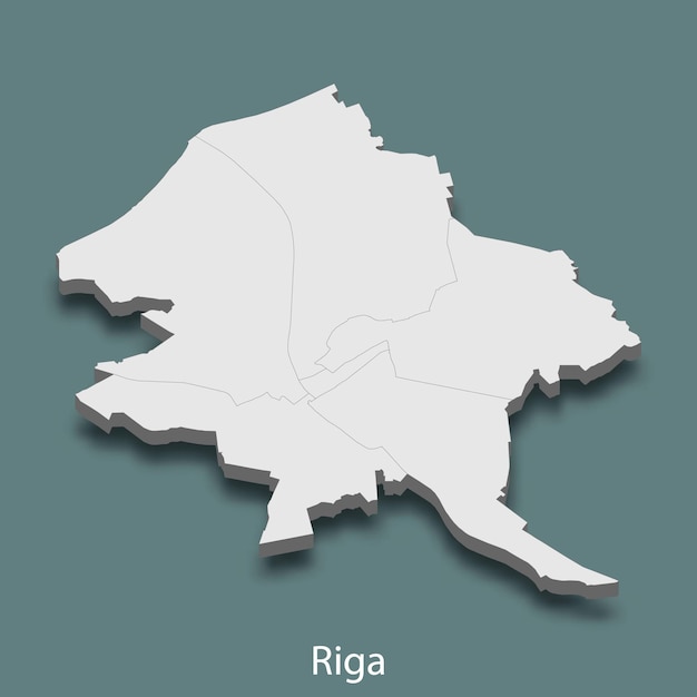 Carte Isométrique 3d De Riga Est Une Ville De Lettonie