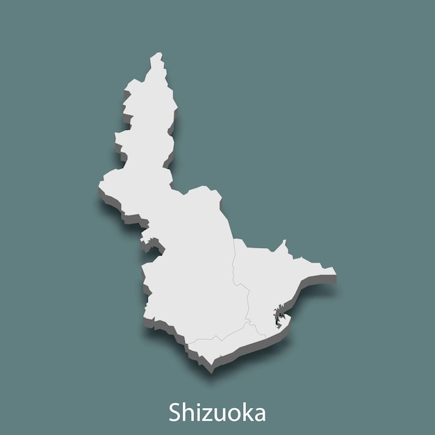 Carte Isométrique 3d De Shizuoka Est Une Ville Du Japon