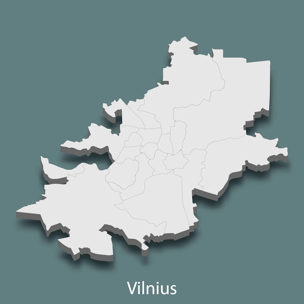 Carte Isométrique 3d De Vilnius Est Une Ville De Lituanie