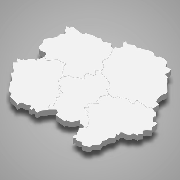 Carte Isométrique De Vysocina Est Une Région De La République Tchèque