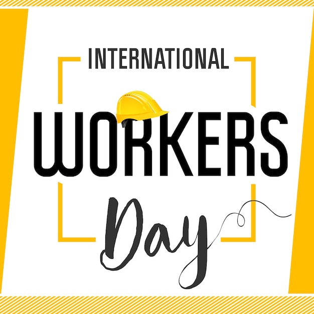 Carte De La Journée Internationale Des Travailleurs Bannière De La Fête Du Travail Heureuse T-shirt Ou Tasse Logo Graphique