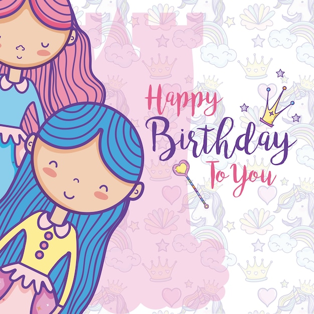 Carte De Joyeux Anniversaire Pour Les Filles