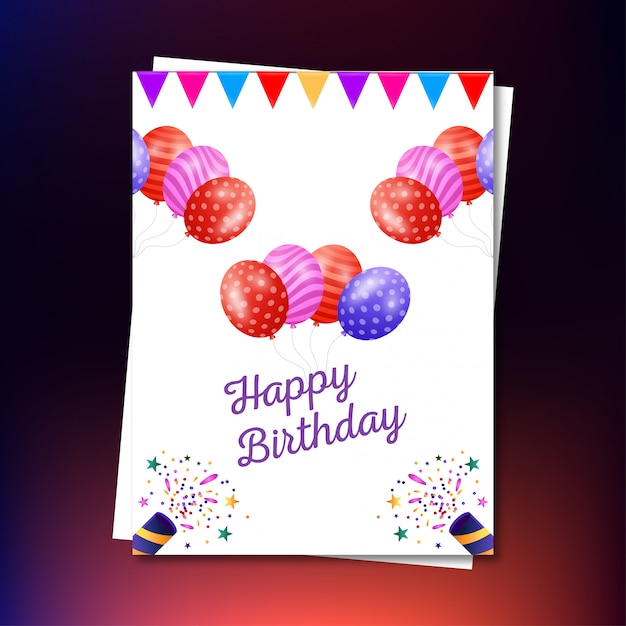 Vecteur carte de joyeux anniversaire