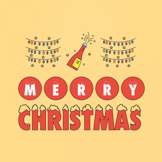 Carte De Joyeux Noël Vintage Vecteur Premium