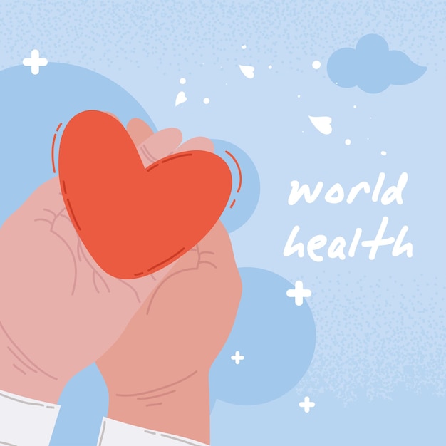 Carte De Lettrage De La Journée Mondiale De La Santé