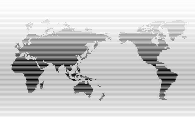 Carte De La Ligne Horizontale De La Planète Et Du Réseau Social Mondial