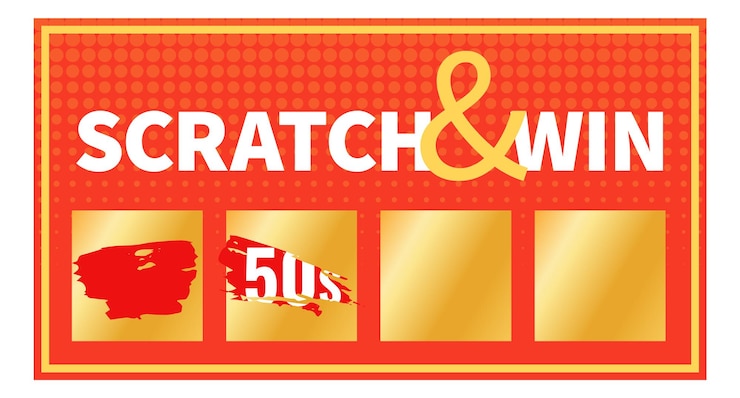 Vecteur carte de loterie avec couche à gratter modèle de ticket de jeu