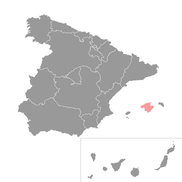 Vecteur carte de majorque espagne région illustration vectorielle