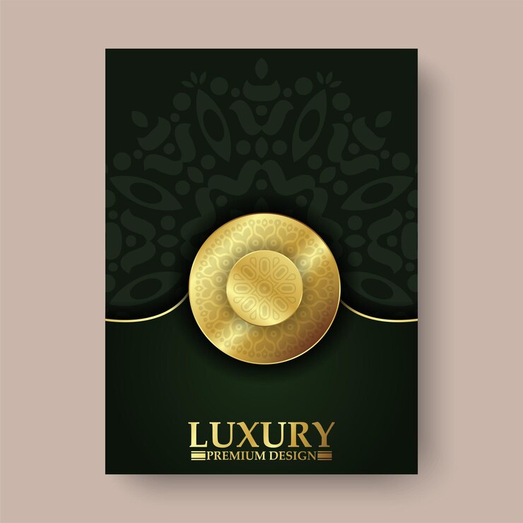 Vecteur carte de mandala de fond sombre de luxe
