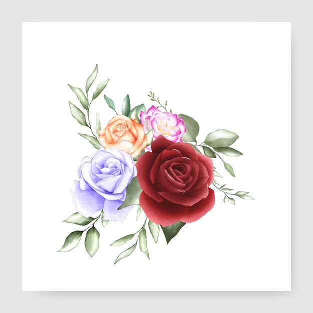 Carte De Mariage Bouquet Aquarelle