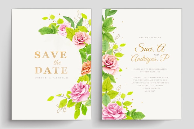 Carte De Mariage Avec Un Design De Fond Floral