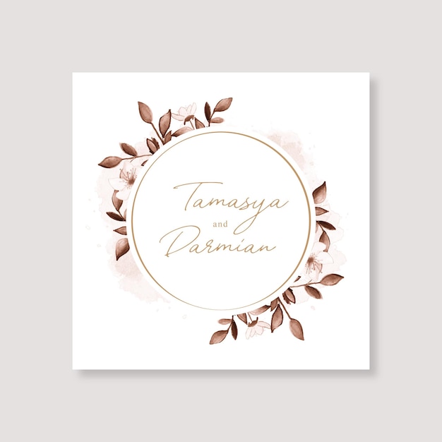 Carte de mariage élégante avec aquarelle florale