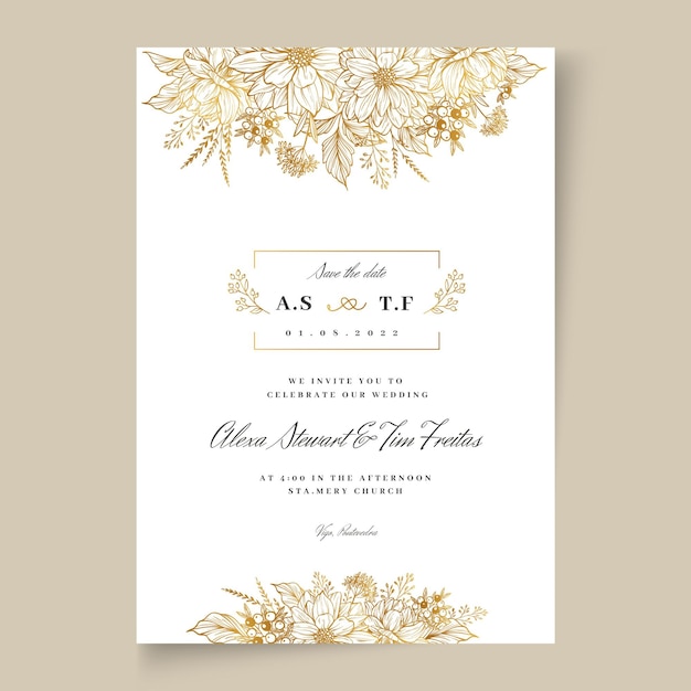 Carte De Mariage Floral