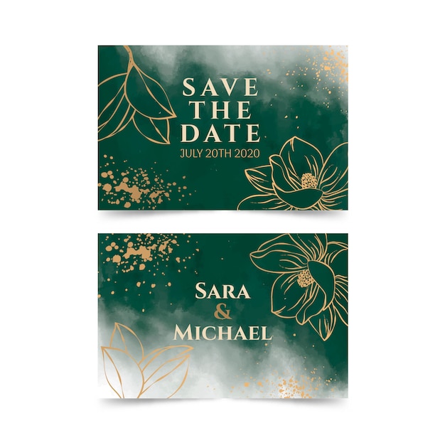 Carte de mariage Golden Magnolia