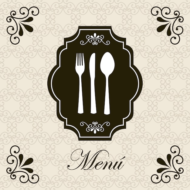 carte de menu sur illustration vectorielle fond beige