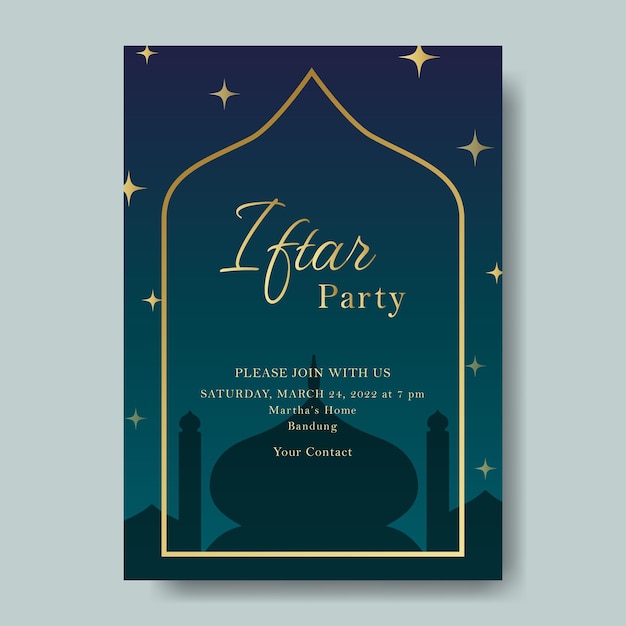 Vecteur carte de modèle de fête ramadan kareem iftar