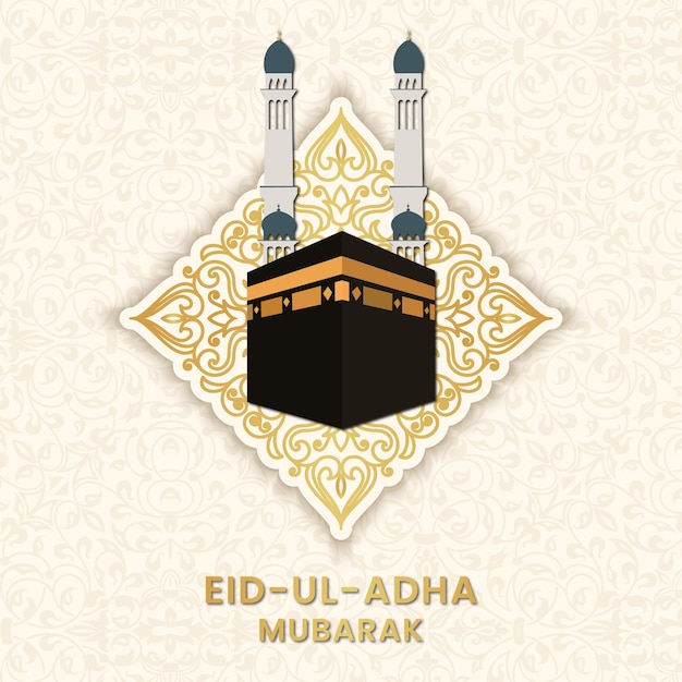 Vecteur une carte moderne et élégante pour l'eid al-adha mubarak.