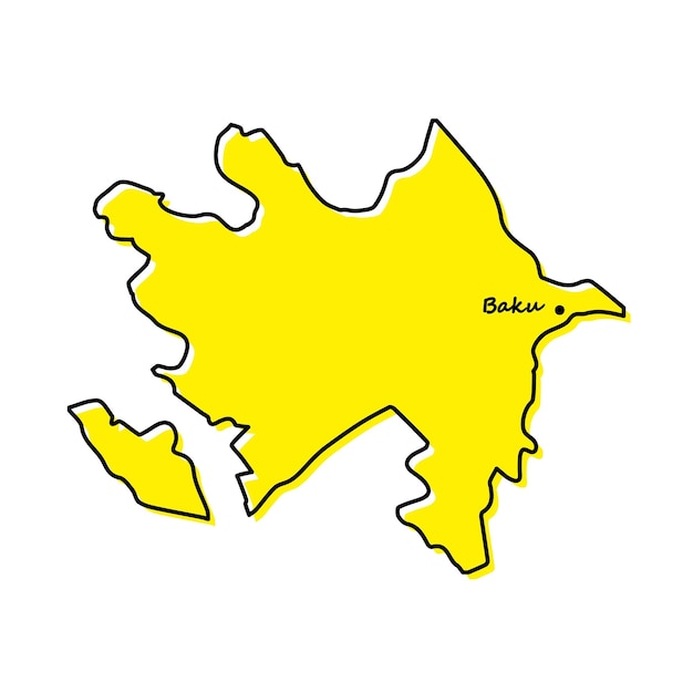 Carte muette simple de l'Azerbaïdjan avec l'emplacement de la capitale