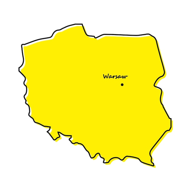 Carte Muette Simple De La Pologne Avec L'emplacement De La Capitale