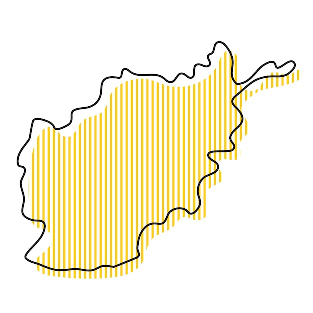 Carte muette simple stylisée de l'icône de l'Afghanistan