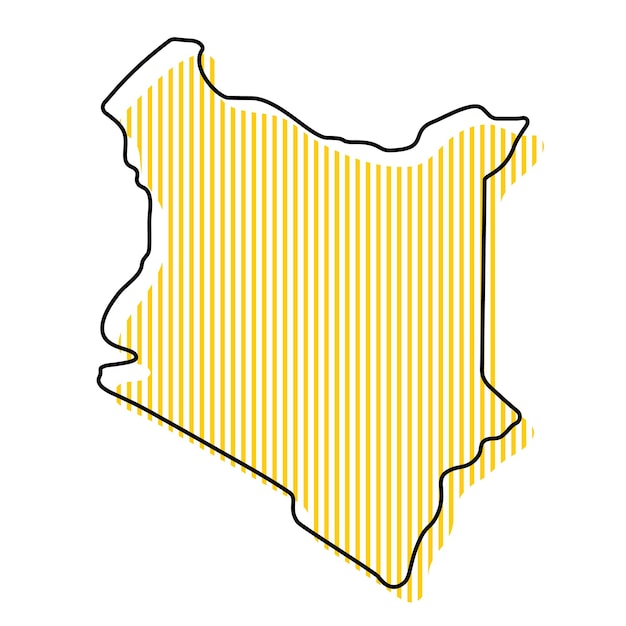 Carte muette simple stylisée de l'icône du Kenya