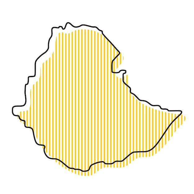 Carte Muette Simple Stylisée De L'icône De L'ethiopie