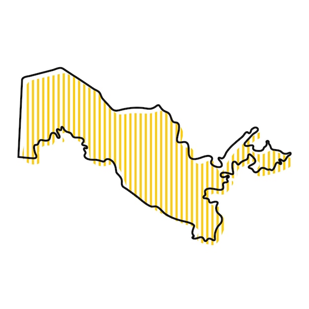 Carte muette simple stylisée de l'icône de l'Ouzbékistan