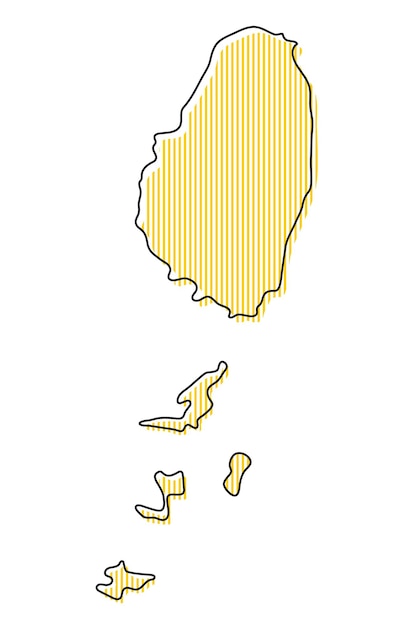 Carte Muette Simple Stylisée De L'icône De Saint-vincent-et-les Grenadines