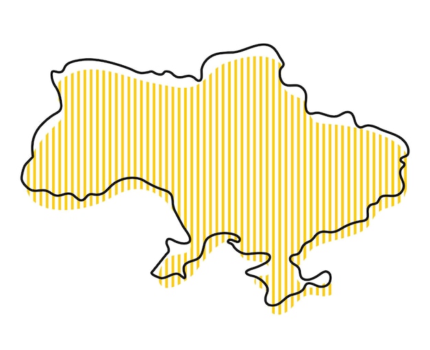 Carte muette simple stylisée de l'icône de l'Ukraine