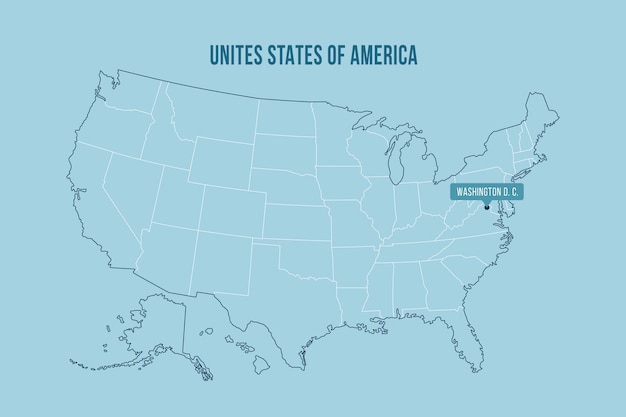 Carte muette usa design plat