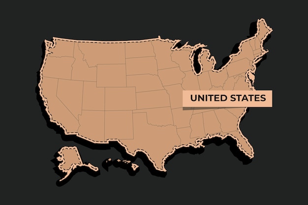 Carte muette usa design plat